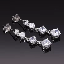 Lógós 4 köves ezüst fülbevaló