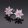 Rózsaszín-Fehér dupla virág ezüst fülbevaló