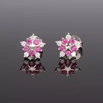Pink csillag cirkónia köves fülbevaló