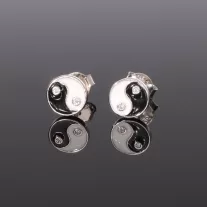 Jin-Jang bedugós fülbevaló 7 mm