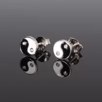 Jin-Jang bedugós fülbevaló 7 mm