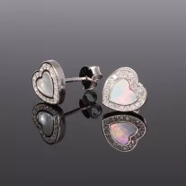 Körbe köves Gyöngyház ezüst fülbevaló