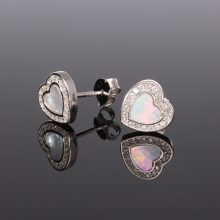 Körbe köves Gyöngyház ezüst fülbevaló