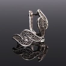 Filigrán francia kapcsos Ezüst fülbevaló