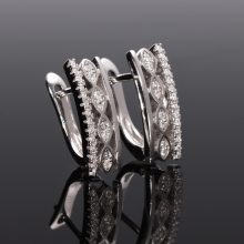 Modern apró cirkóniás francia kapcsos Ezüst fülbevaló