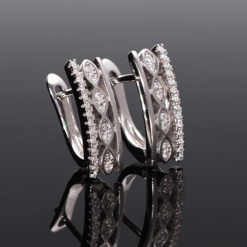 Modern apró cirkóniás francia kapcsos Ezüst fülbevaló