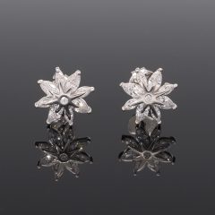 8 szirmos fehér virág ezüst fülbevaló