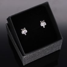 Bagoly ezüst fülbevaló