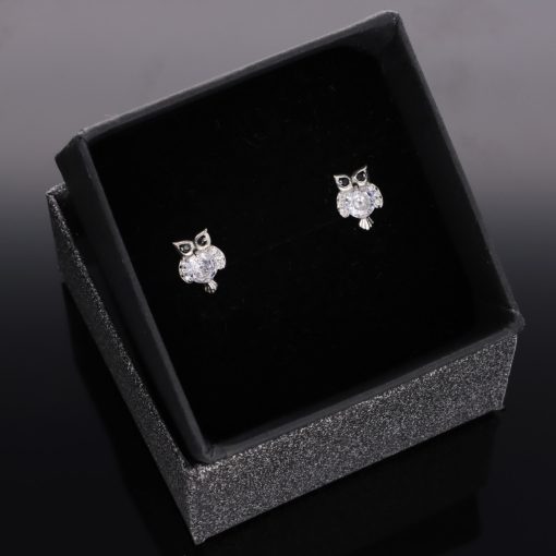 Bagoly ezüst fülbevaló