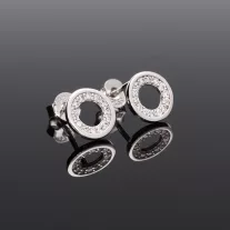 Cirkóniás kör ezüst fülbevaló