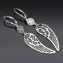 Patentzáras lógós mandala-angyalszárny fülbevaló