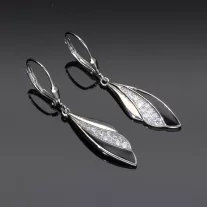 Patentzáras cirkónia-zománc lógós fülbevaló