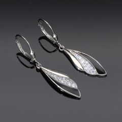 Patentzáras cirkónia-zománc lógós fülbevaló