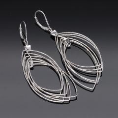 6 szálas vésett navett lógós fülbevaló