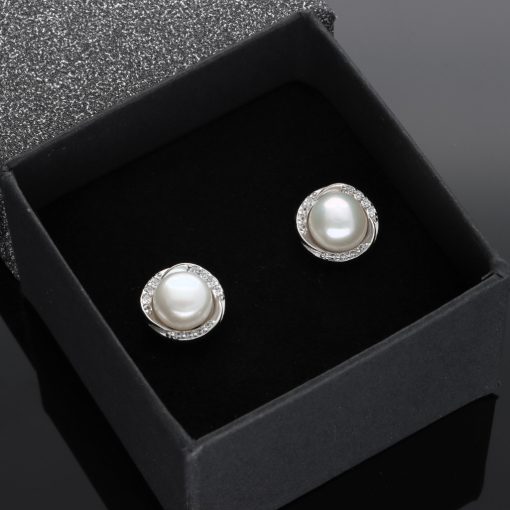 Gyöngy Fülbevaló-kör Cirkóniás foglalattal