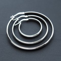 Féldomború Sorompózáras Karika fülbevaló - 3 méretben