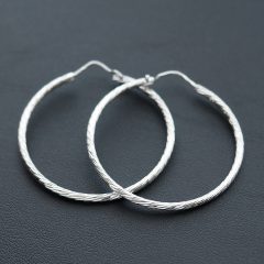 Hosszú csíkozott mintás Karika fülbevaló - 3 méretben