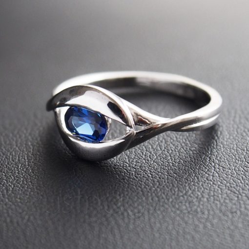 Kék navett Cirkónia köves Gyűrű