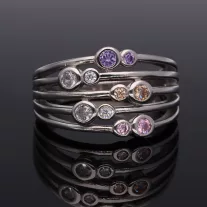 Cirkónia köves gyűrű navett