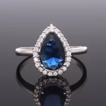 Kék csepp ezüst gyűrű