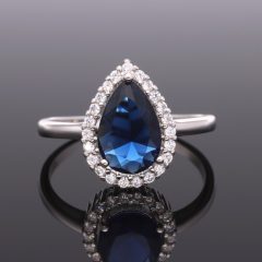 Kék csepp ezüst gyűrű