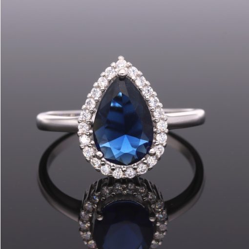 Kék csepp ezüst gyűrű