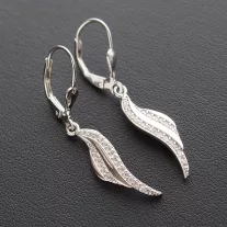 Hullám-köves Medál és Patentos fülbevaló garnitúra