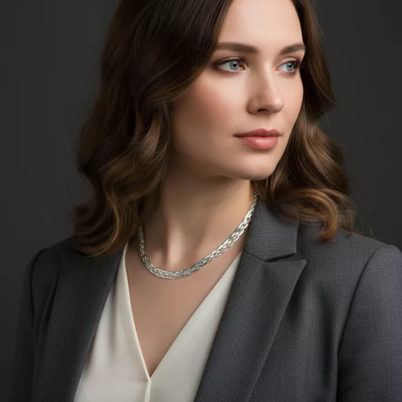 6 soros Fonott Ezüst Nyakék