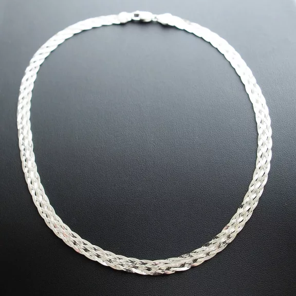 6 soros Fonott Ezüst Nyakék