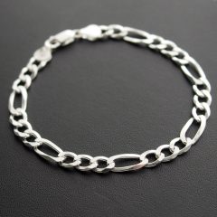 Vastag Figaro ezüst karlánc 7x1,5 mm Tömör