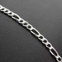 Vastag Figaro ezüst karlánc 7x1,5 mm Tömör