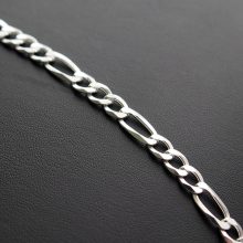 Vastag Figaro ezüst karlánc 7x1,5 mm Tömör