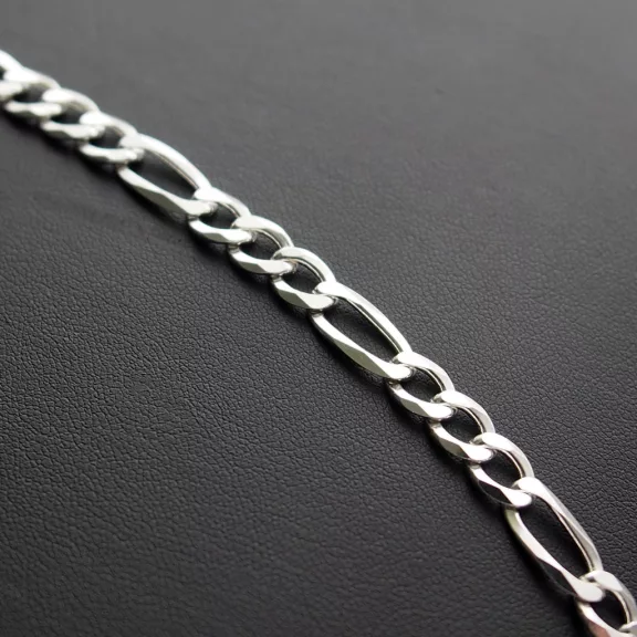 Vastag Figaro ezüst karlánc 7x1,5 mm Tömör