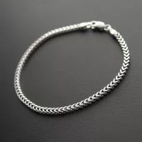 Szögletes kígyó karkötő 3x2 mm