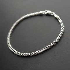 Szögletes kígyó karkötő 3x2 mm