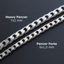 Heavy Pancer Ezüst Karlánc - Tömör 6x2,5 mm