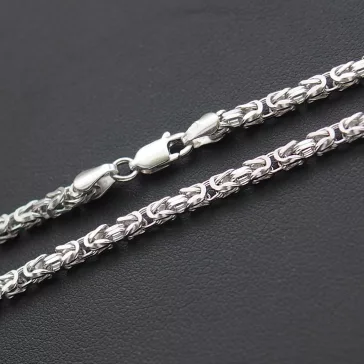 Ezüst Király Karkötő - 3mm Rhódiumos