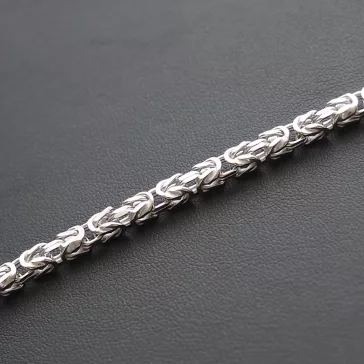 Ezüst Király Karkötő - 4x4 mm Rhódiumos