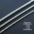 Szögletes királylánc - 2mm rhódiumozott