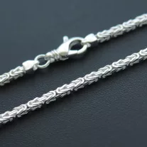 Szögletes királylánc - 2mm rhódiumozott