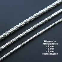 Szögletes királylánc - 2mm rhódiumozott