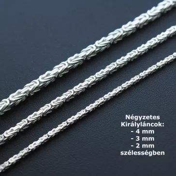 Szögletes királylánc - 2mm rhódiumozott