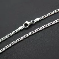 Szögletes királylánc - 2mm rhódiumozott