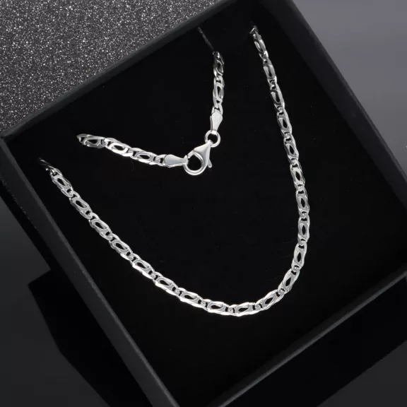 Szögletes királylánc - 2mm rhódiumozott