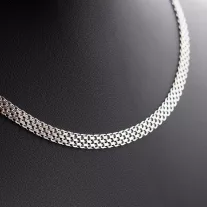 Rhodiumos Bismarck ezüst női nyaklánc, 925 ezüst kolié