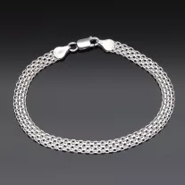 Bismarck Ezüst Karkötő - Rhódiumos