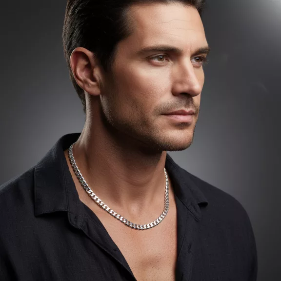 Vastag Tömör Pancer  Férfi  Ezüst nyaklánc