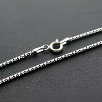 Velencei Ezüst Nyaklánc 1,2mm Kockalánc 