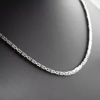Szögletes királylánc -  3 mm - Ródiumozott