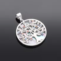 Színes köves Életfa medál Gyöngyházzal